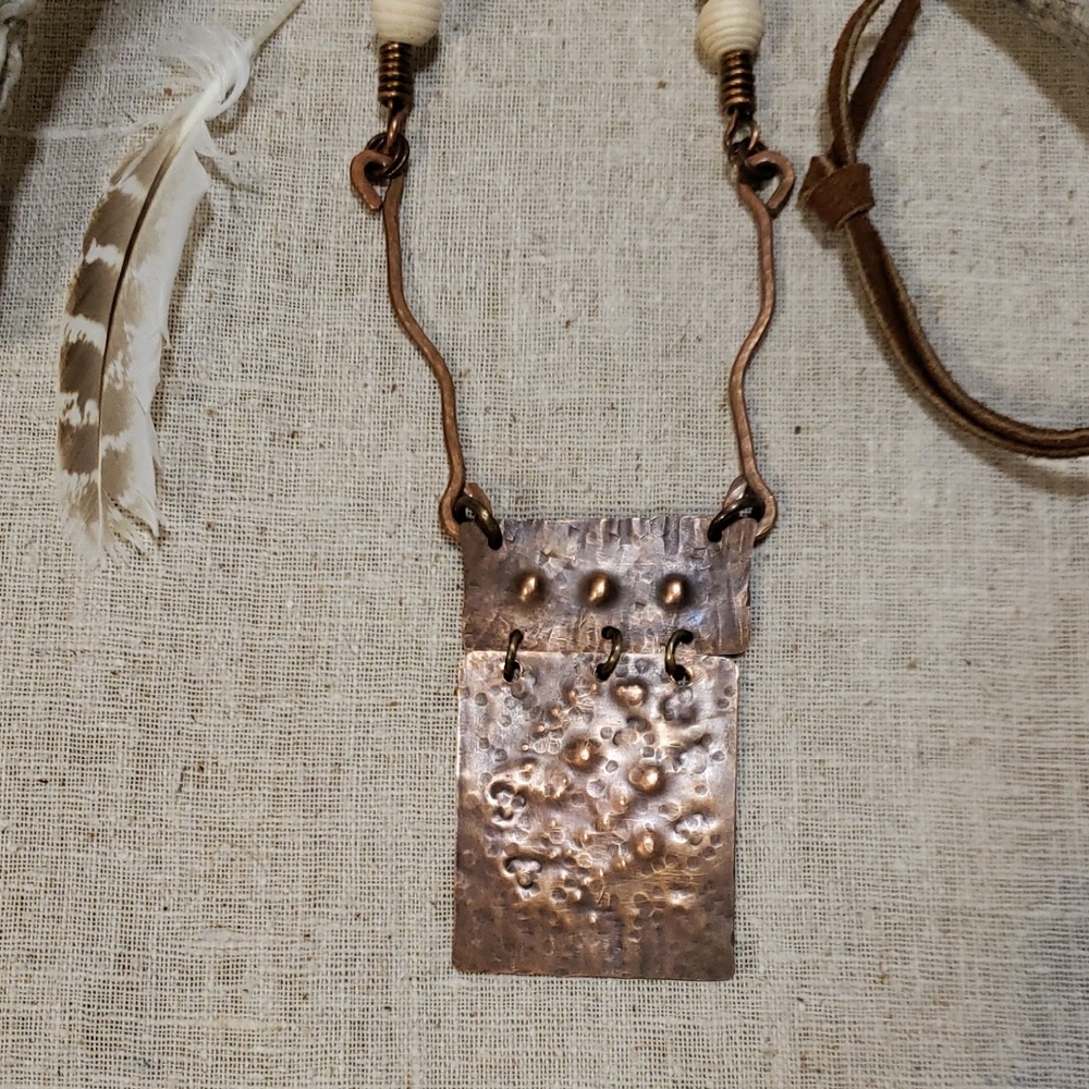 Rustic Copper Pendant Necklace